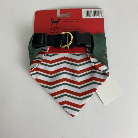 Christmas Dog Collars and Bandanas Set Xmas Costume Triangle Pet Scarf Large NEW - Picture 3 of 6